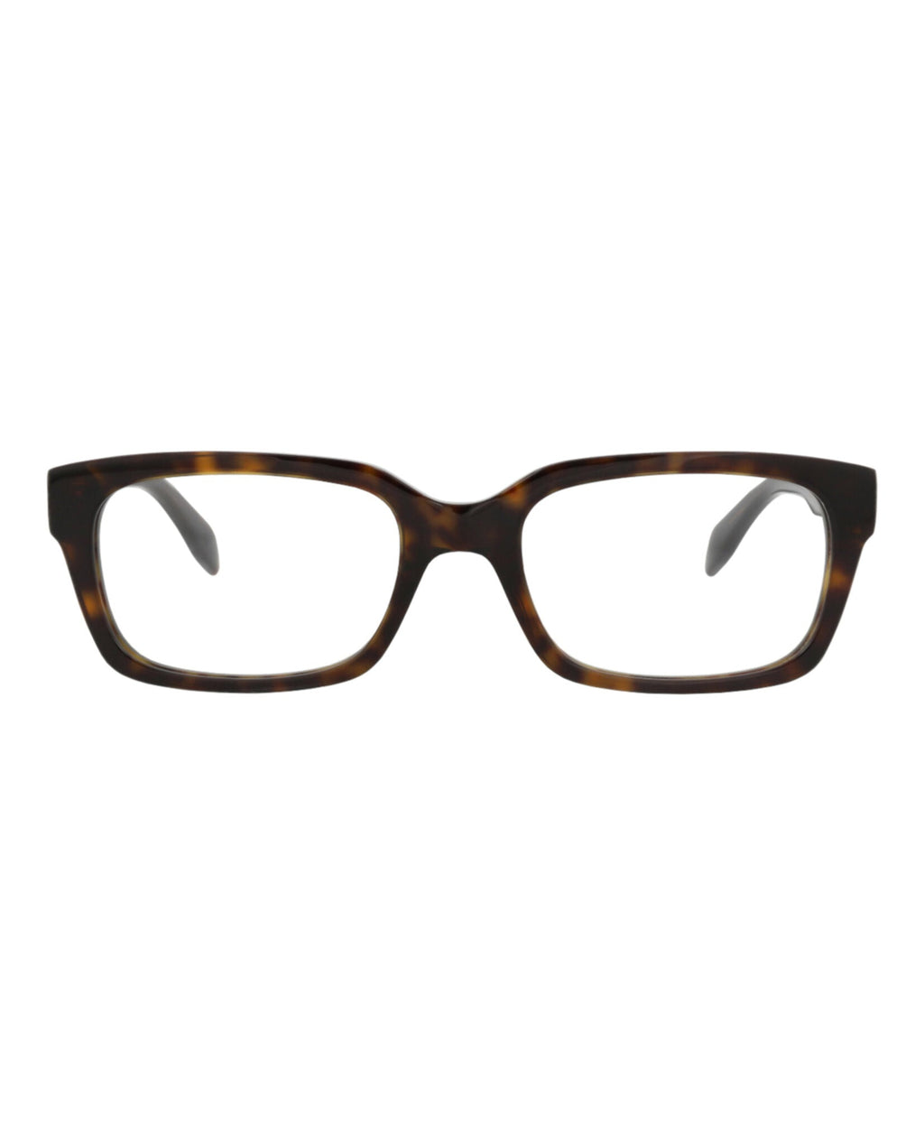 Alexander McQueen Mens Square/Rectangle Havana Havana Transparent Fashion Designer Eyewear