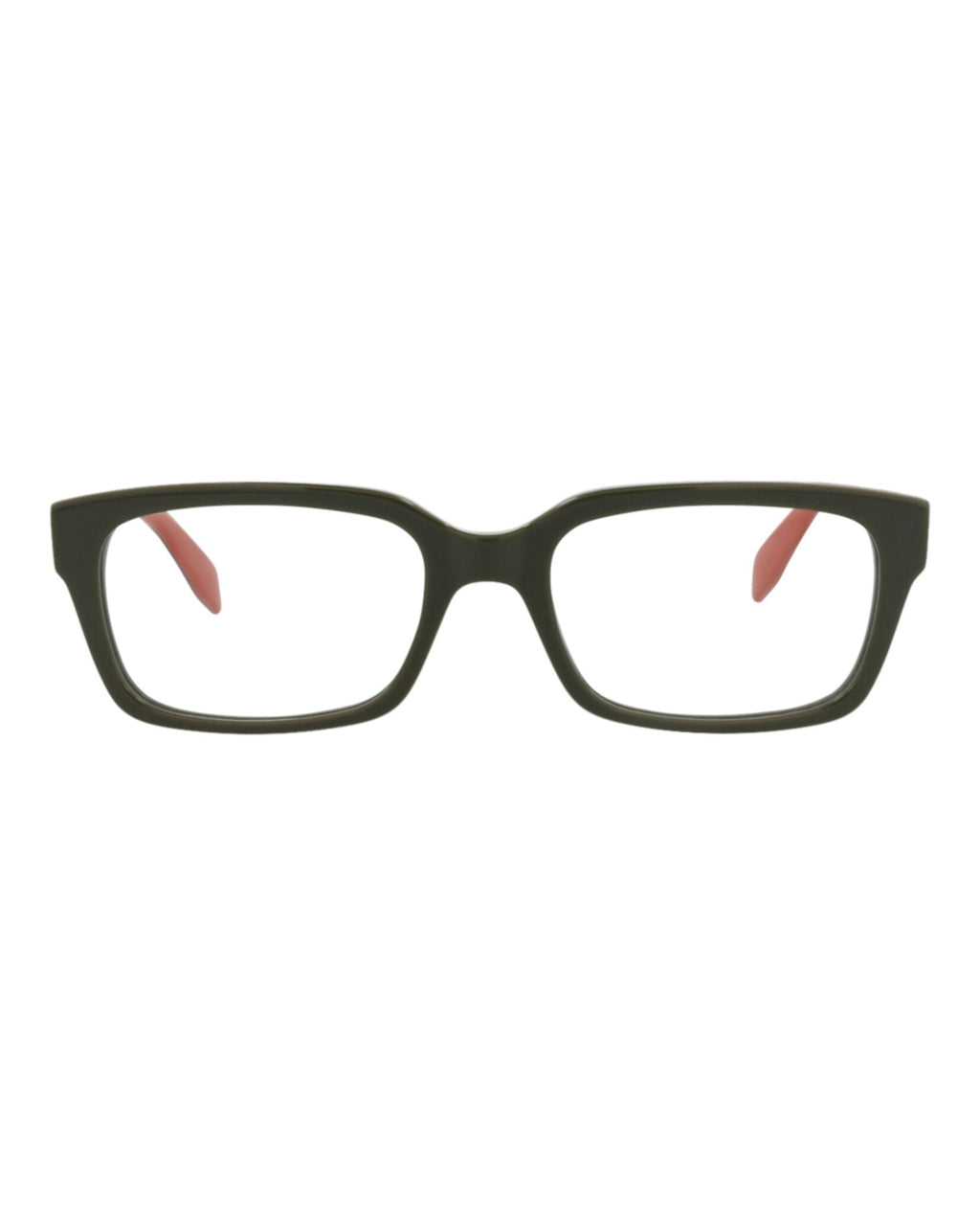 Alexander McQueen Mens Square/Rectangle Green Green Transparent Fashion Designer Eyewear