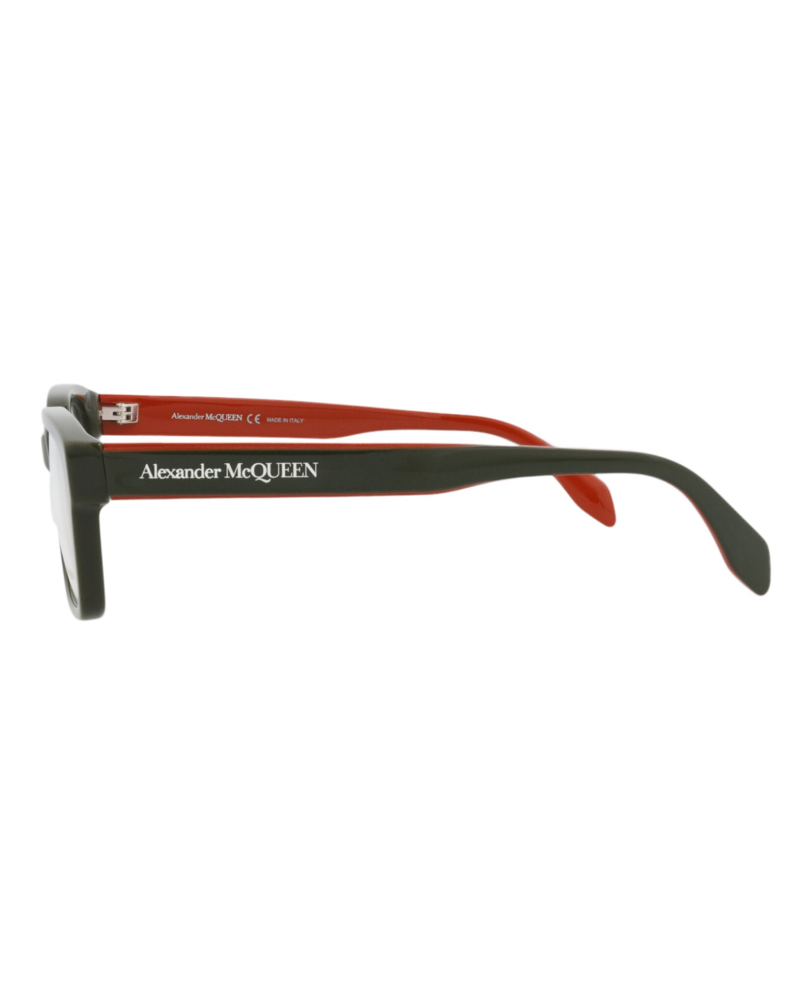 Alexander McQueen Mens Square/Rectangle Green Green Transparent Fashion Designer Eyewear
