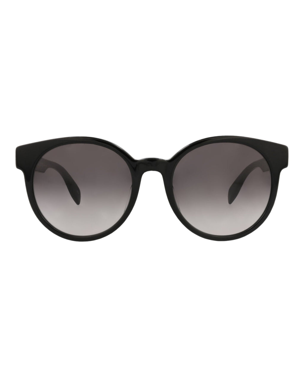 Alexander McQueen Womens Round/Oval Black Black Grey Fashion Designer Eyewear