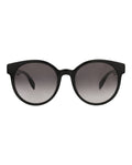 Alexander McQueen Womens Round/Oval Black Black Grey Fashion Designer Eyewear