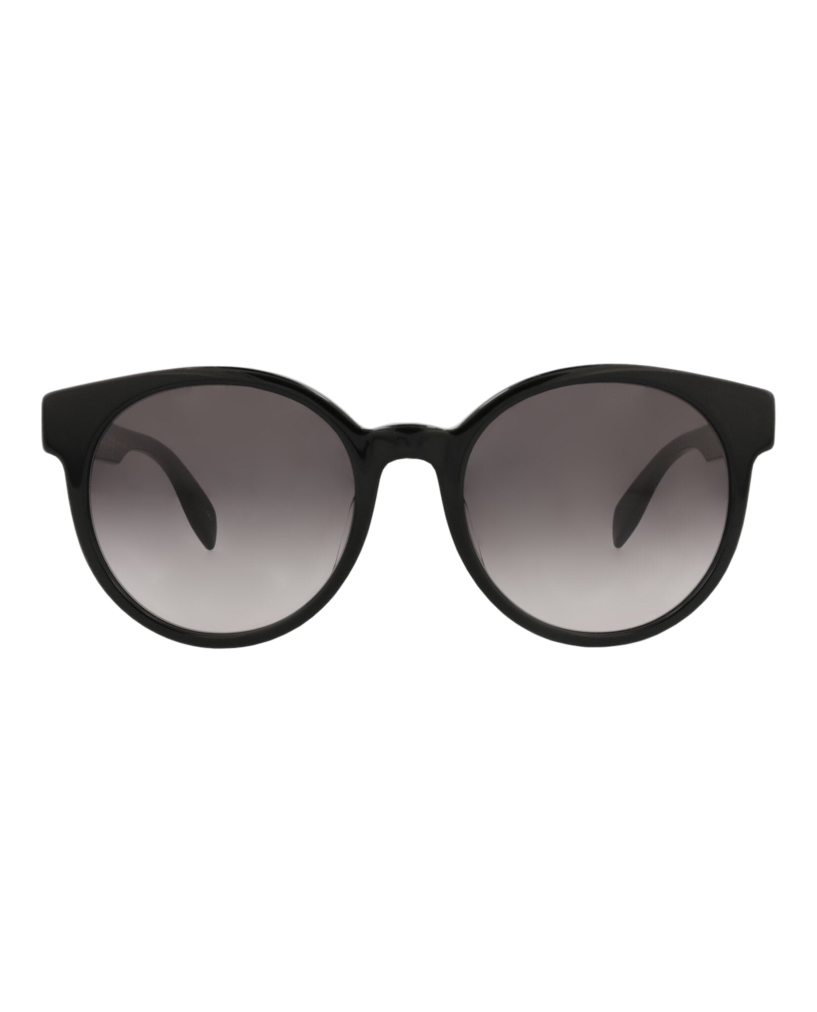 Alexander McQueen Womens Round/Oval Black Black Grey Fashion Designer Eyewear