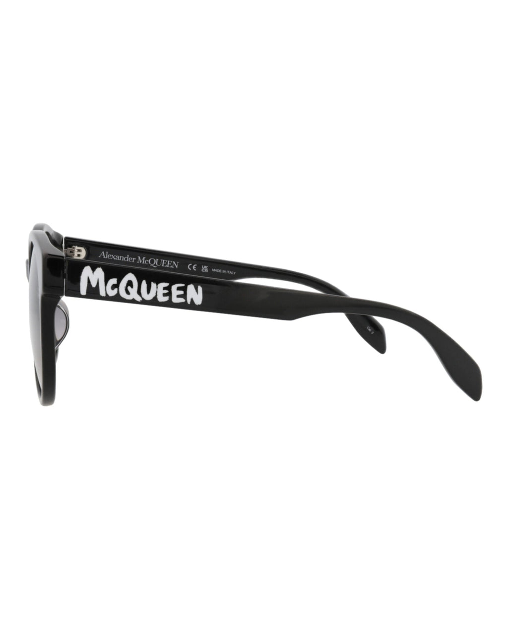 Alexander McQueen Womens Round/Oval Black Black Grey Fashion Designer Eyewear