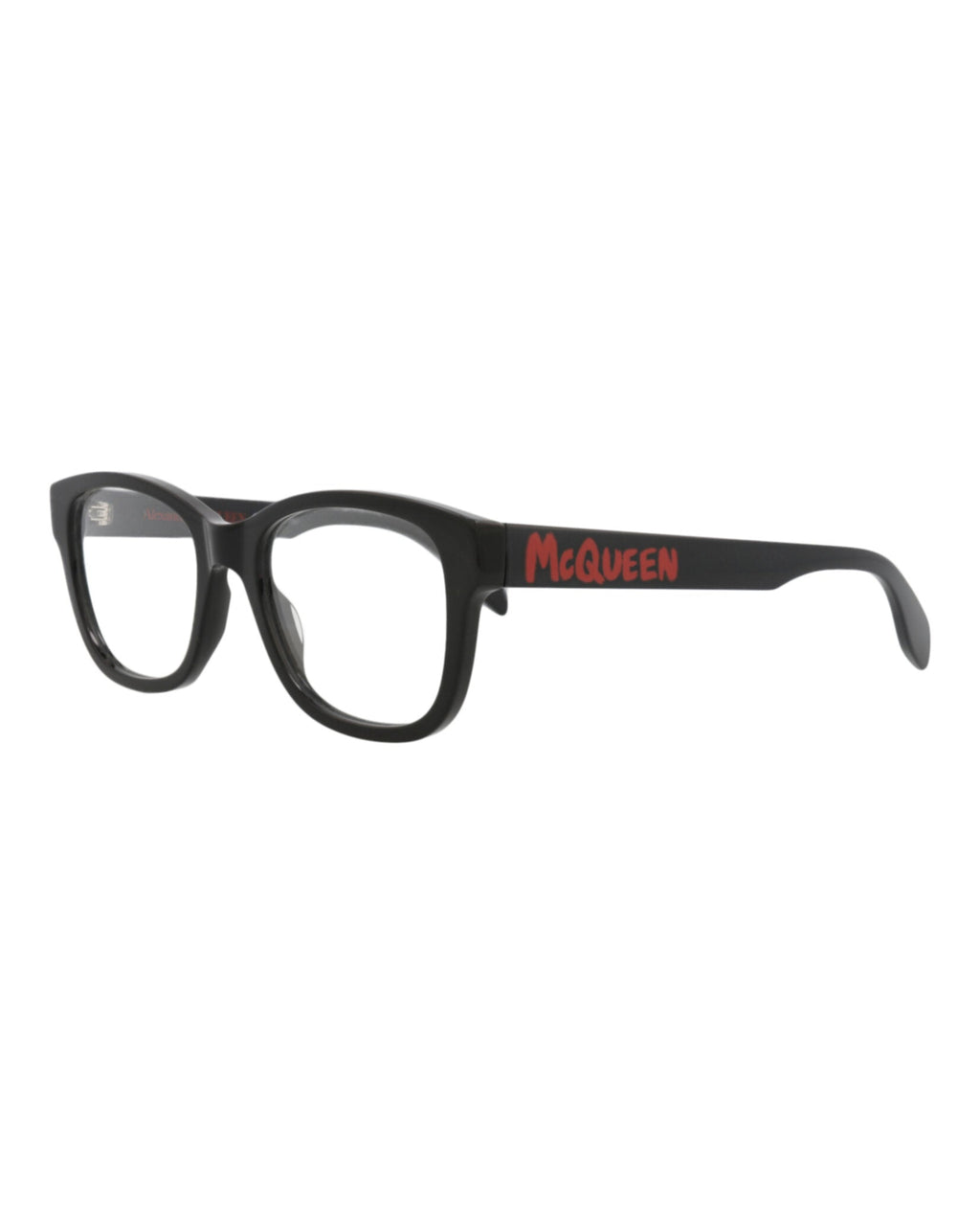 Alexander McQueen Mens Square/Rectangle Black Black Transparent Fashion Designer Eyewear