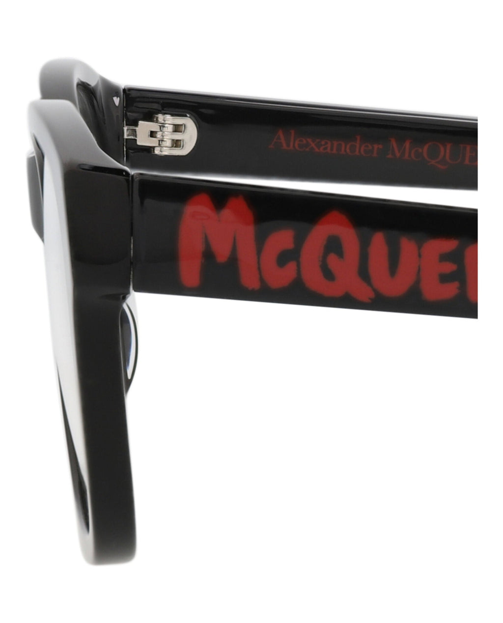 Alexander McQueen Mens Square/Rectangle Black Black Transparent Fashion Designer Eyewear