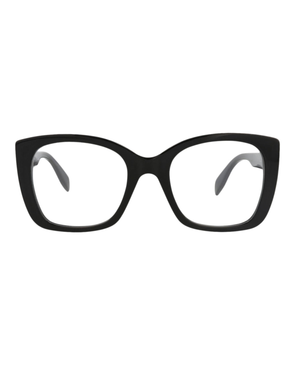 Alexander McQueen Womens Square/Rectangle Black Black Transparent Fashion Designer Eyewear