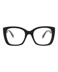 Alexander McQueen Womens Square/Rectangle Black Black Transparent Fashion Designer Eyewear