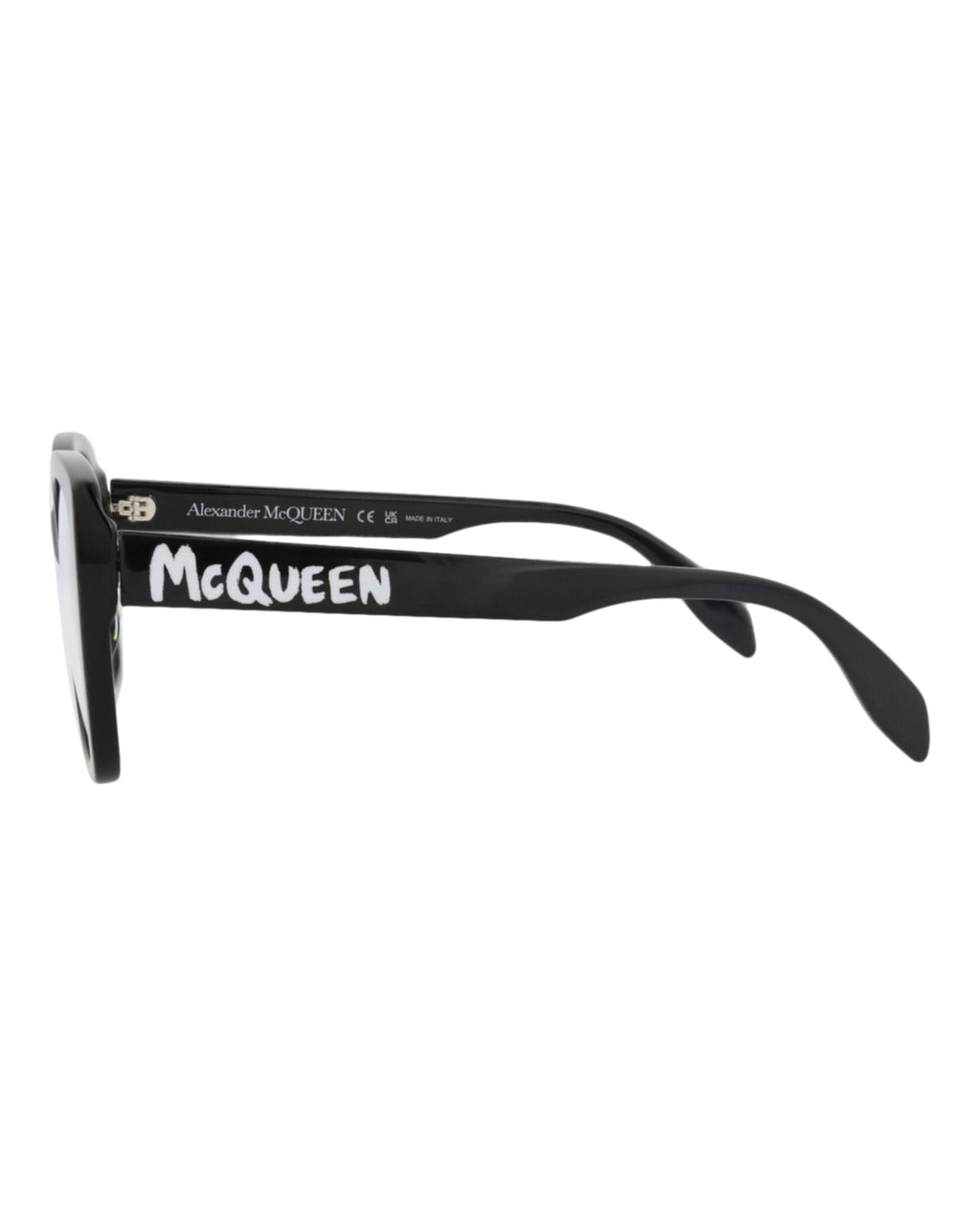 Alexander McQueen Womens Square/Rectangle Black Black Transparent Fashion Designer Eyewear