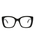 Alexander McQueen Womens Square/Rectangle Black Black Transparent Fashion Designer Eyewear