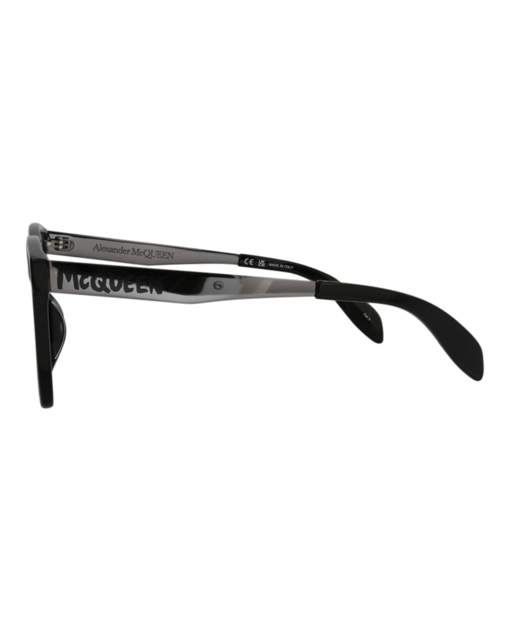 Alexander McQueen Mens Square/Rectangle Black Ruthenium Grey Fashion Designer Eyewear