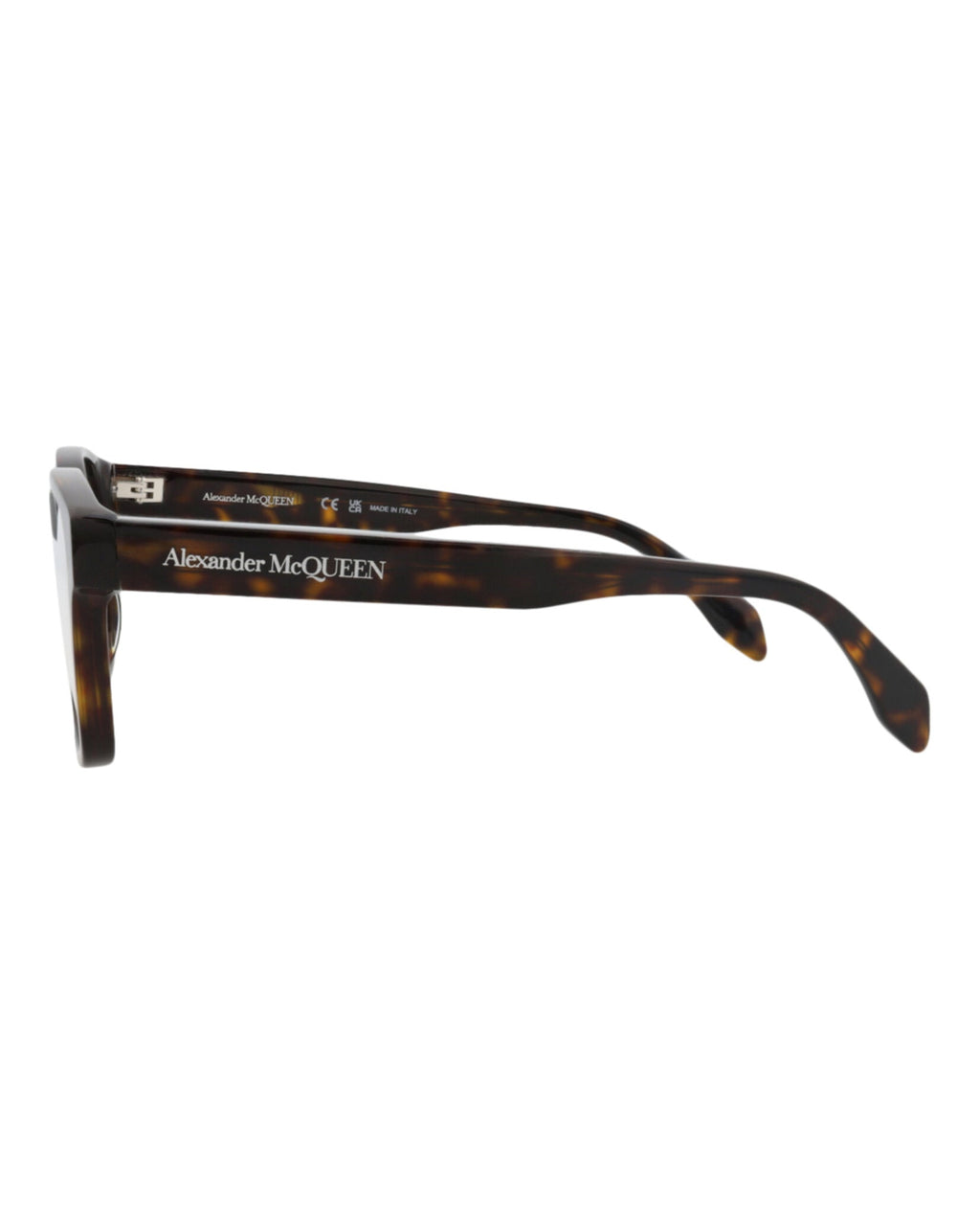 Alexander McQueen Mens Square/Rectangle Havana Havana Transparent Fashion Designer Eyewear