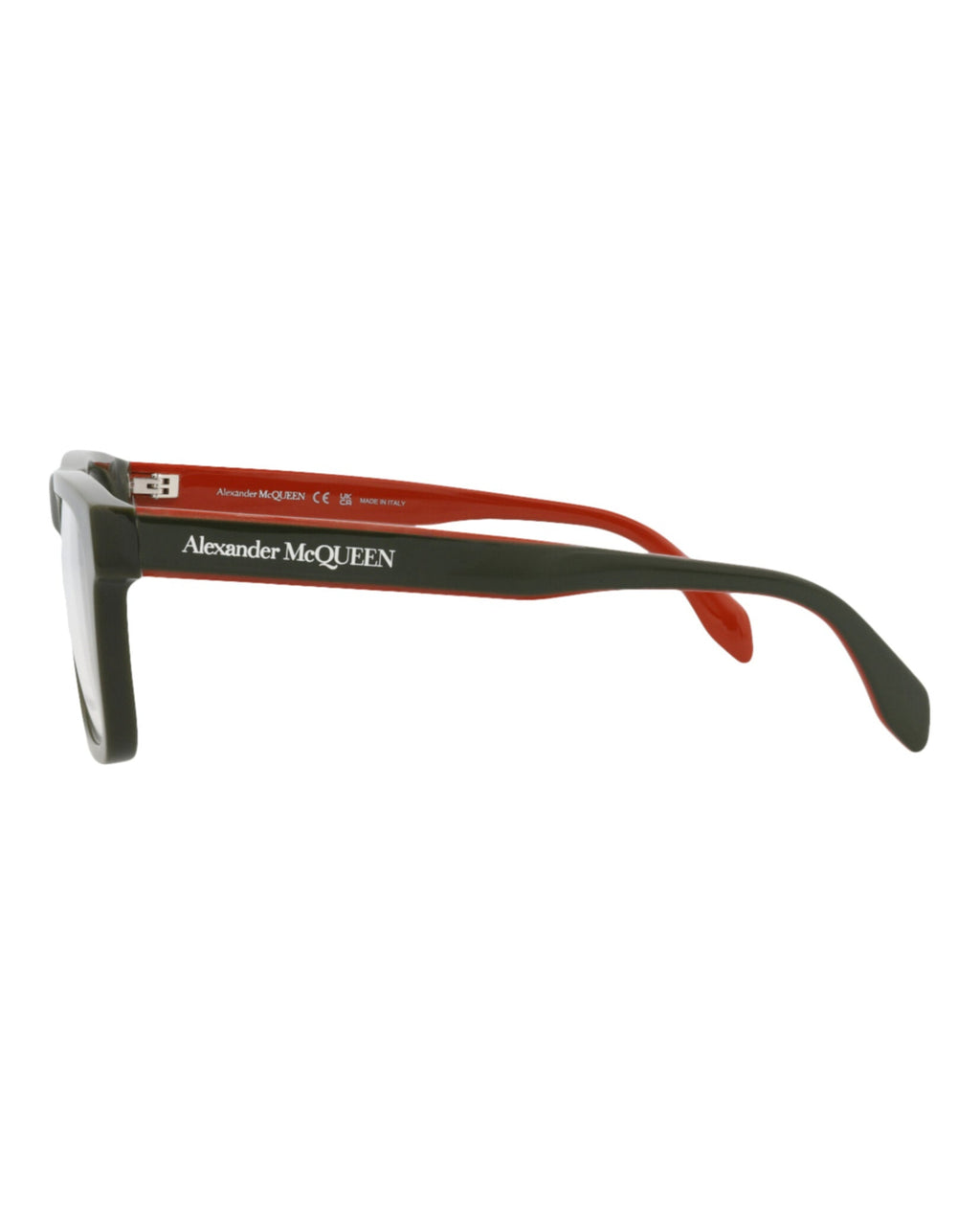 Alexander McQueen Mens Square/Rectangle Green Green Transparent Fashion Designer Eyewear