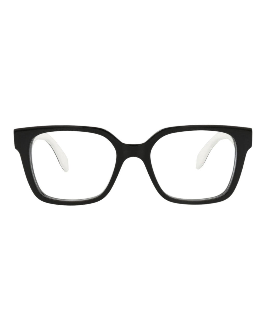 Alexander McQueen Mens Square/Rectangle Black Black Transparent Fashion Designer Eyewear