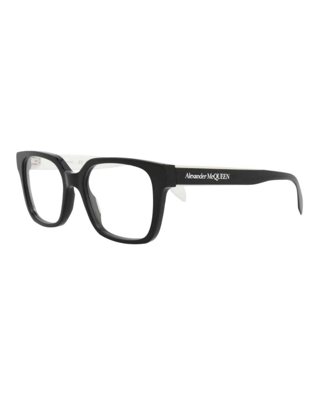 Alexander McQueen Mens Square/Rectangle Black Black Transparent Fashion Designer Eyewear