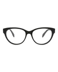 Alexander McQueen Womens Cat Eye Black Black Transparent Fashion Designer Eyewear