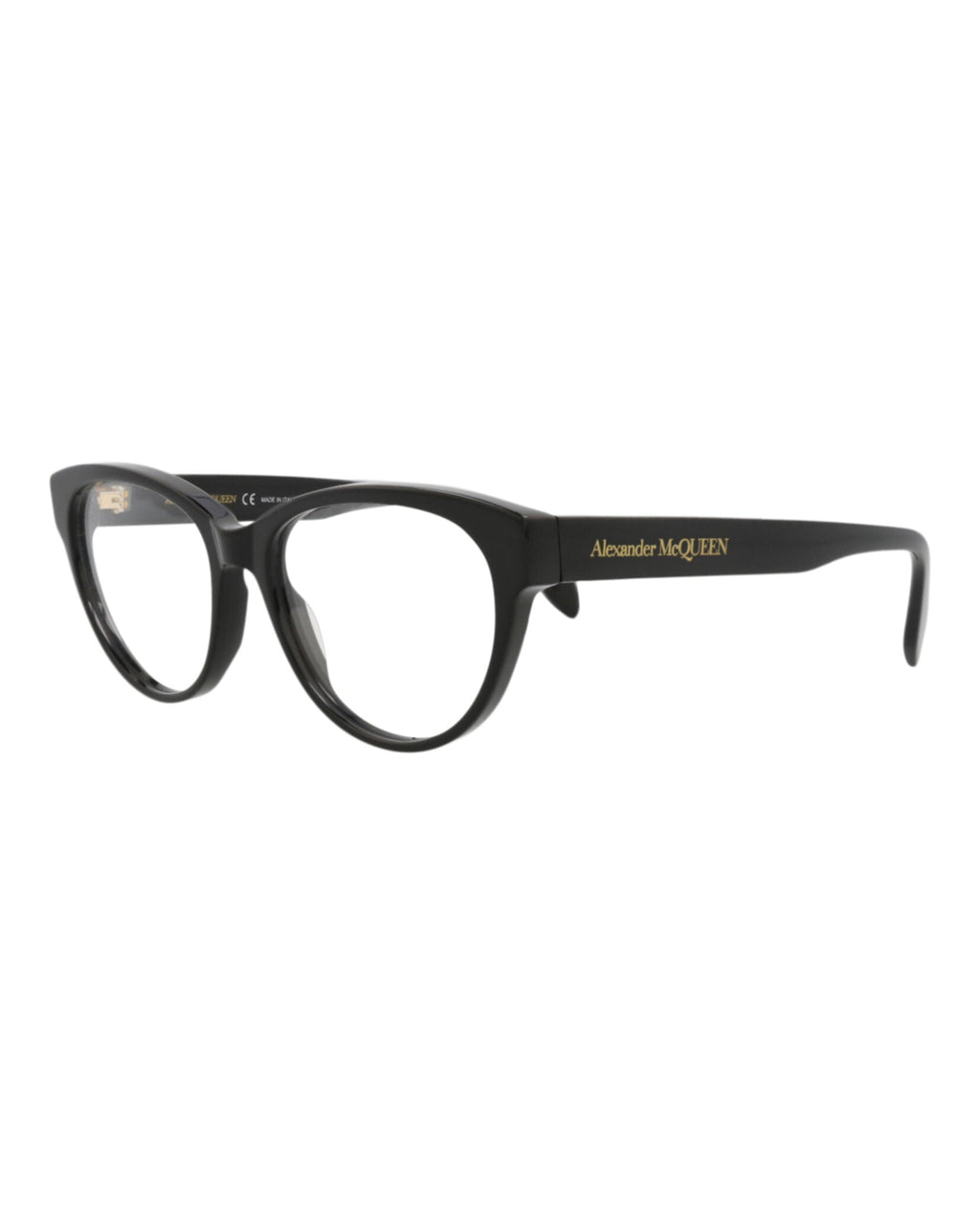 Alexander McQueen Womens Cat Eye Black Black Transparent Fashion Designer Eyewear