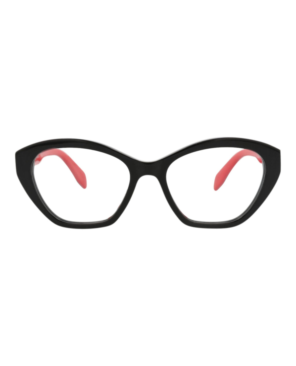 Alexander McQueen Womens Cat Eye Black Black Transparent Fashion Designer Eyewear
