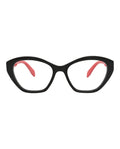 Alexander McQueen Womens Cat Eye Black Black Transparent Fashion Designer Eyewear