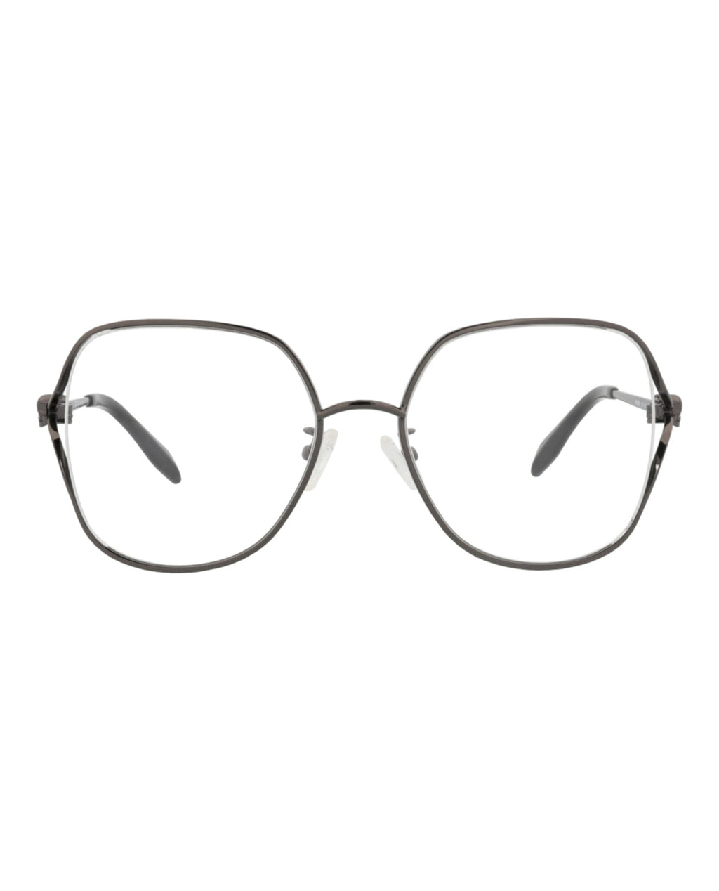 Alexander McQueen Womens Square/Rectangle Ruthenium Ruthenium Transparent Fashion Designer Eyewear