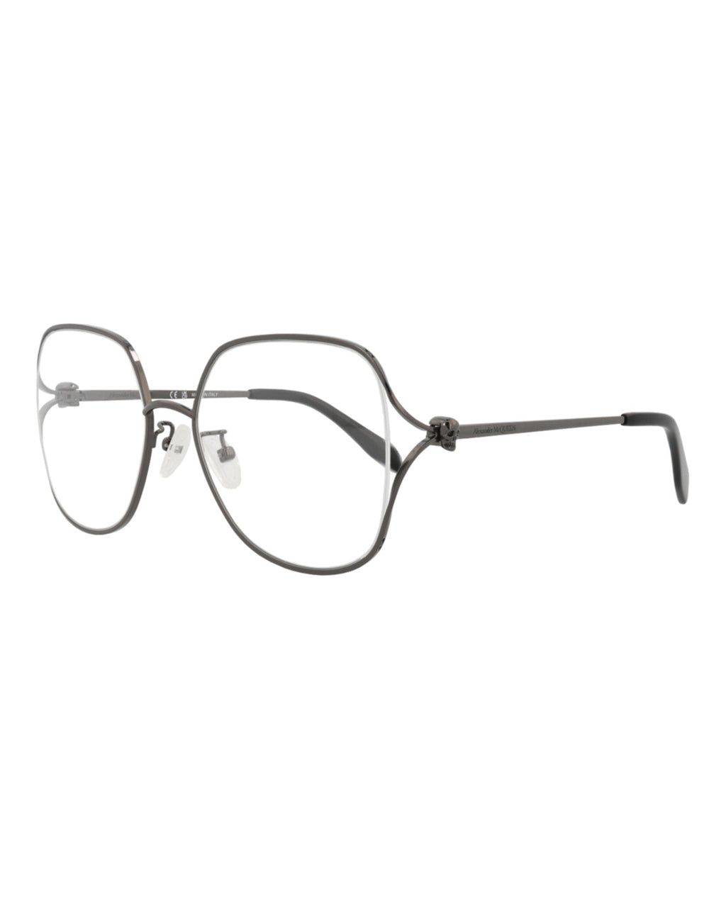 Alexander McQueen Womens Square/Rectangle Ruthenium Ruthenium Transparent Fashion Designer Eyewear