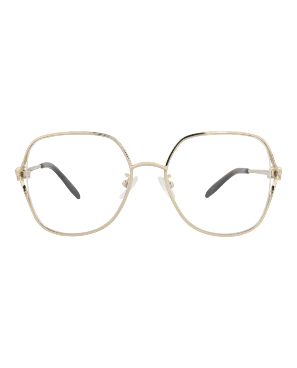 Alexander McQueen Womens Square/Rectangle Gold Gold Transparent Fashion Designer Eyewear