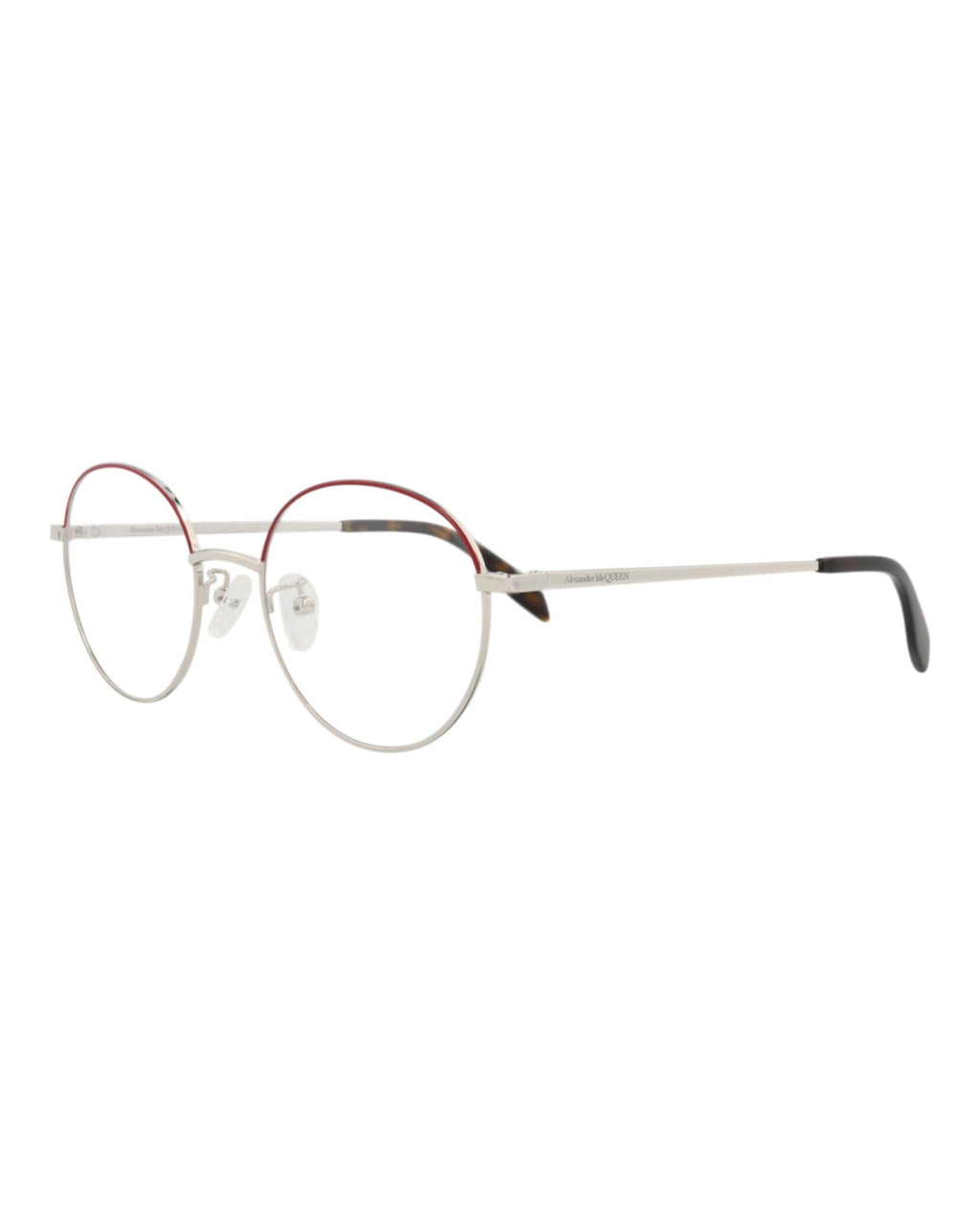 Alexander McQueen Unisex Round/Oval Silver Silver Transparent Fashion Designer Eyewear