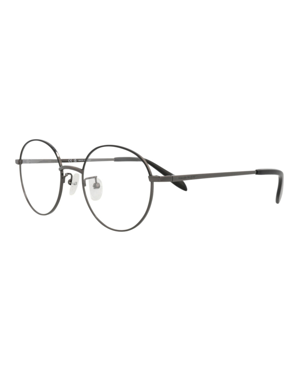 Alexander McQueen Unisex Round/Oval Ruthenium Ruthenium Transparent Fashion Designer Eyewear