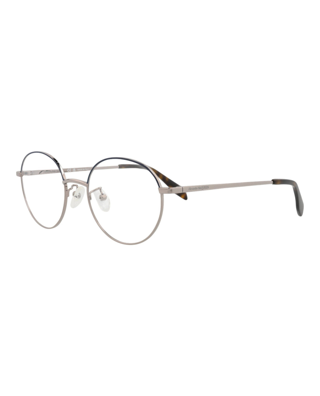 Alexander McQueen Unisex Round/Oval Ruthenium Ruthenium Transparent Fashion Designer Eyewear