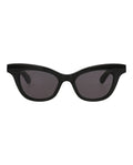 Alexander McQueen Womens Cat Eye Black Black Grey Fashion Designer Eyewear