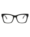 Alexander McQueen Womens Square/Rectangle Black Black Transparent Fashion Designer Eyewear