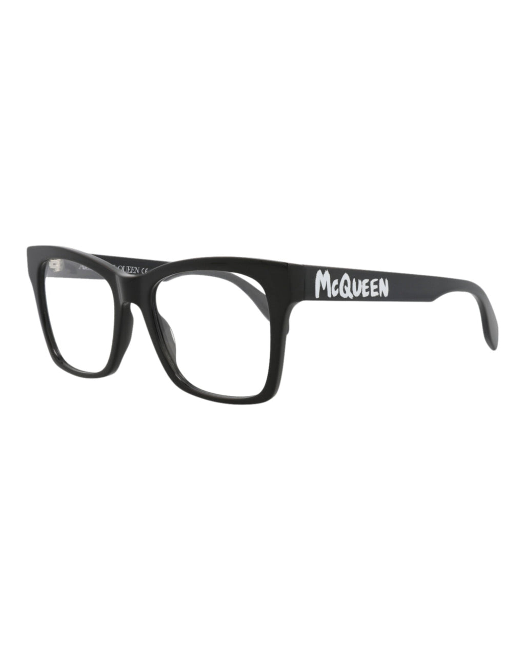 Alexander McQueen Womens Square/Rectangle Black Black Transparent Fashion Designer Eyewear