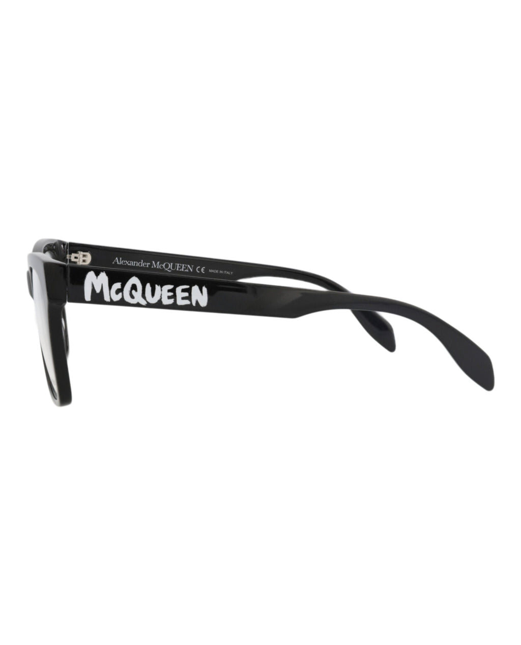 Alexander McQueen Womens Square/Rectangle Black Black Transparent Fashion Designer Eyewear