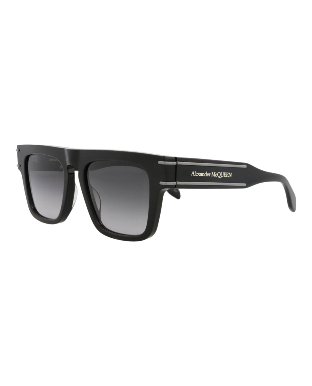 Alexander McQueen Mens Square/Rectangle Black Black Grey Fashion Designer Eyewear