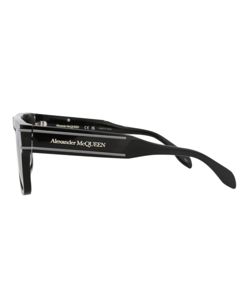 Alexander McQueen Mens Square/Rectangle Black Black Grey Fashion Designer Eyewear