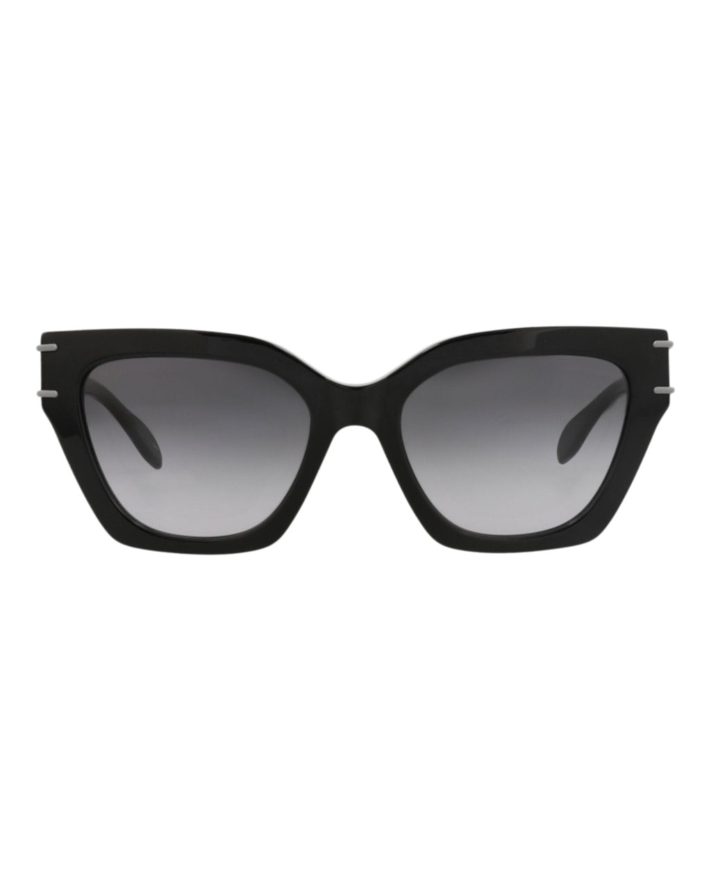 Alexander McQueen Womens Cat Eye Black Black Grey Fashion Designer Eyewear