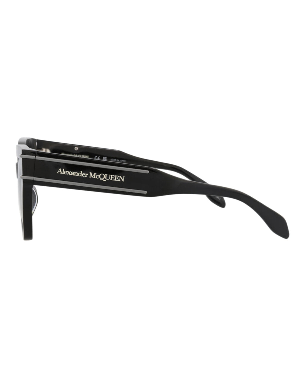 Alexander McQueen Womens Cat Eye Black Black Grey Fashion Designer Eyewear