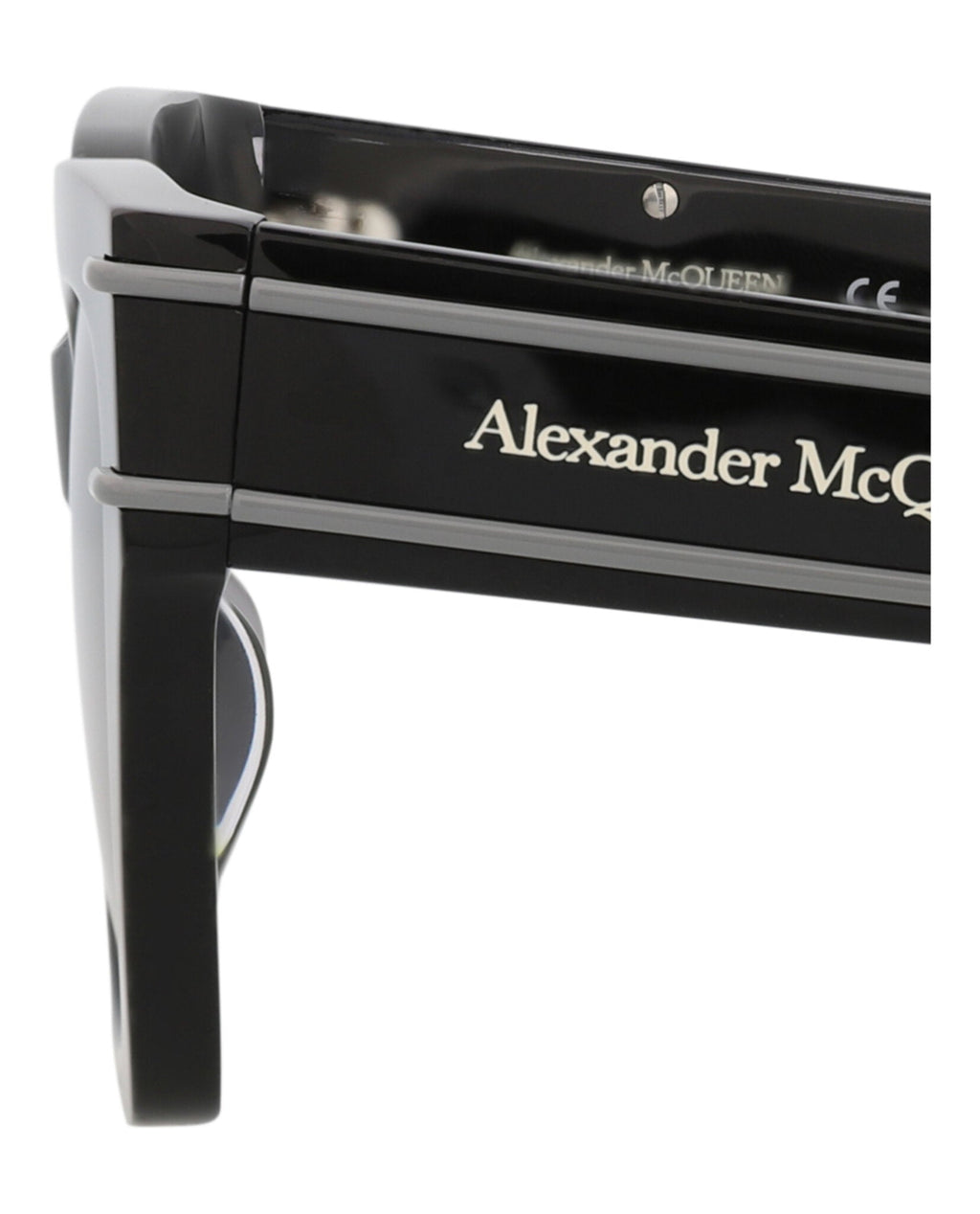 Alexander McQueen Womens Cat Eye Black Black Grey Fashion Designer Eyewear
