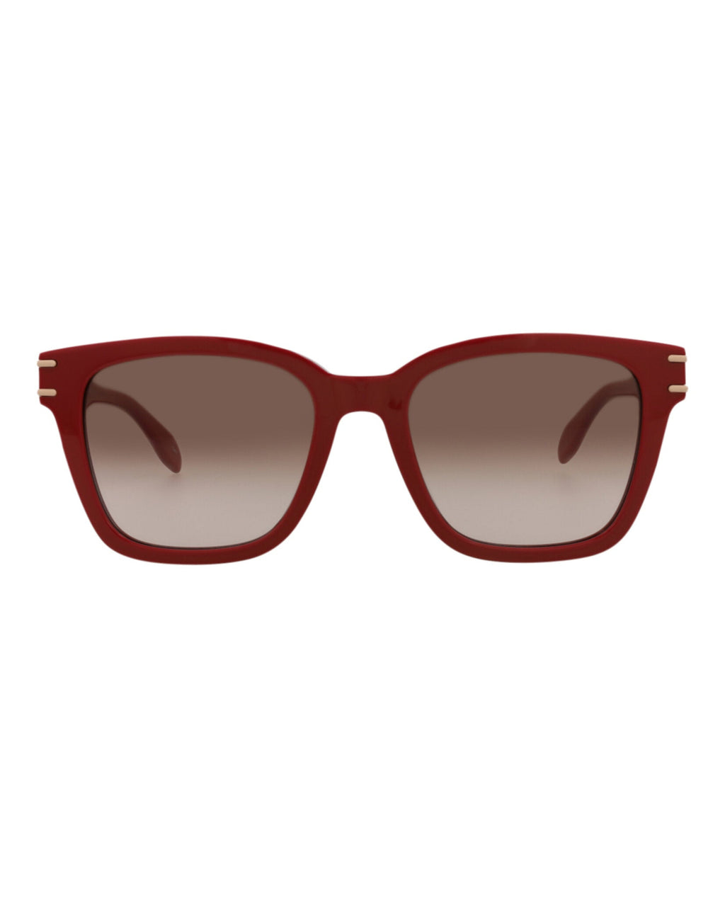 Alexander McQueen Unisex Cat Eye Burgundy Burgundy Brown Fashion Designer Eyewear