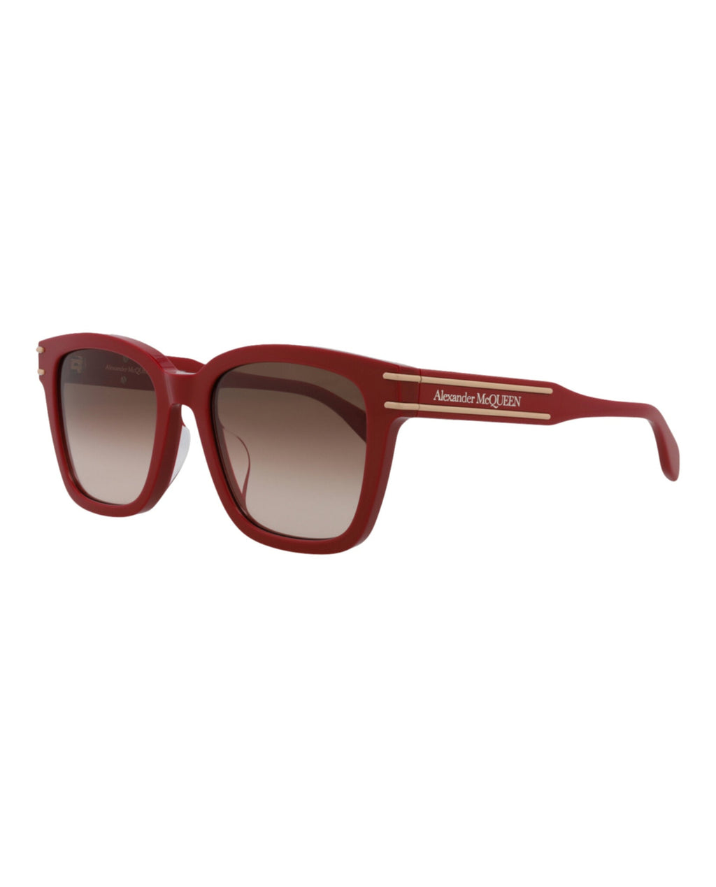 Alexander McQueen Unisex Cat Eye Burgundy Burgundy Brown Fashion Designer Eyewear