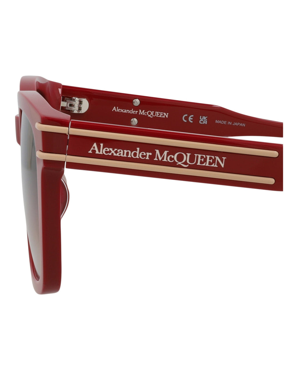 Alexander McQueen Unisex Cat Eye Burgundy Burgundy Brown Fashion Designer Eyewear