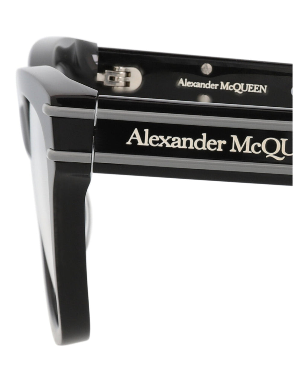 Alexander McQueen Womens Cat Eye Black Black Transparent Fashion Designer Eyewear
