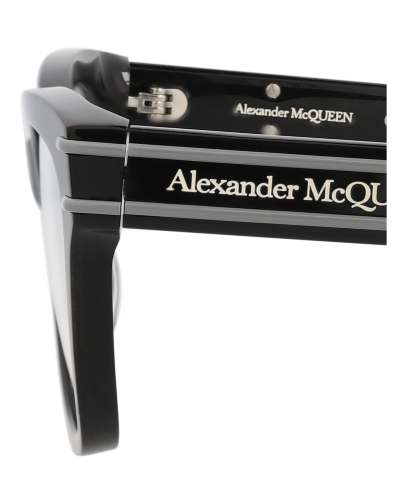 Alexander McQueen Womens Cat Eye Black Black Transparent Fashion Designer Eyewear
