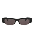 Alexander McQueen Womens Square/Rectangle Black Black Grey Fashion Designer Eyewear