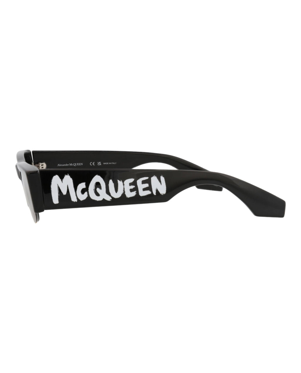 Alexander McQueen Womens Square/Rectangle Black Black Grey Fashion Designer Eyewear