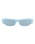 Alexander McQueen Womens Square/Rectangle Light Blue Light Blue Light Blue Fashion Designer Eyewear