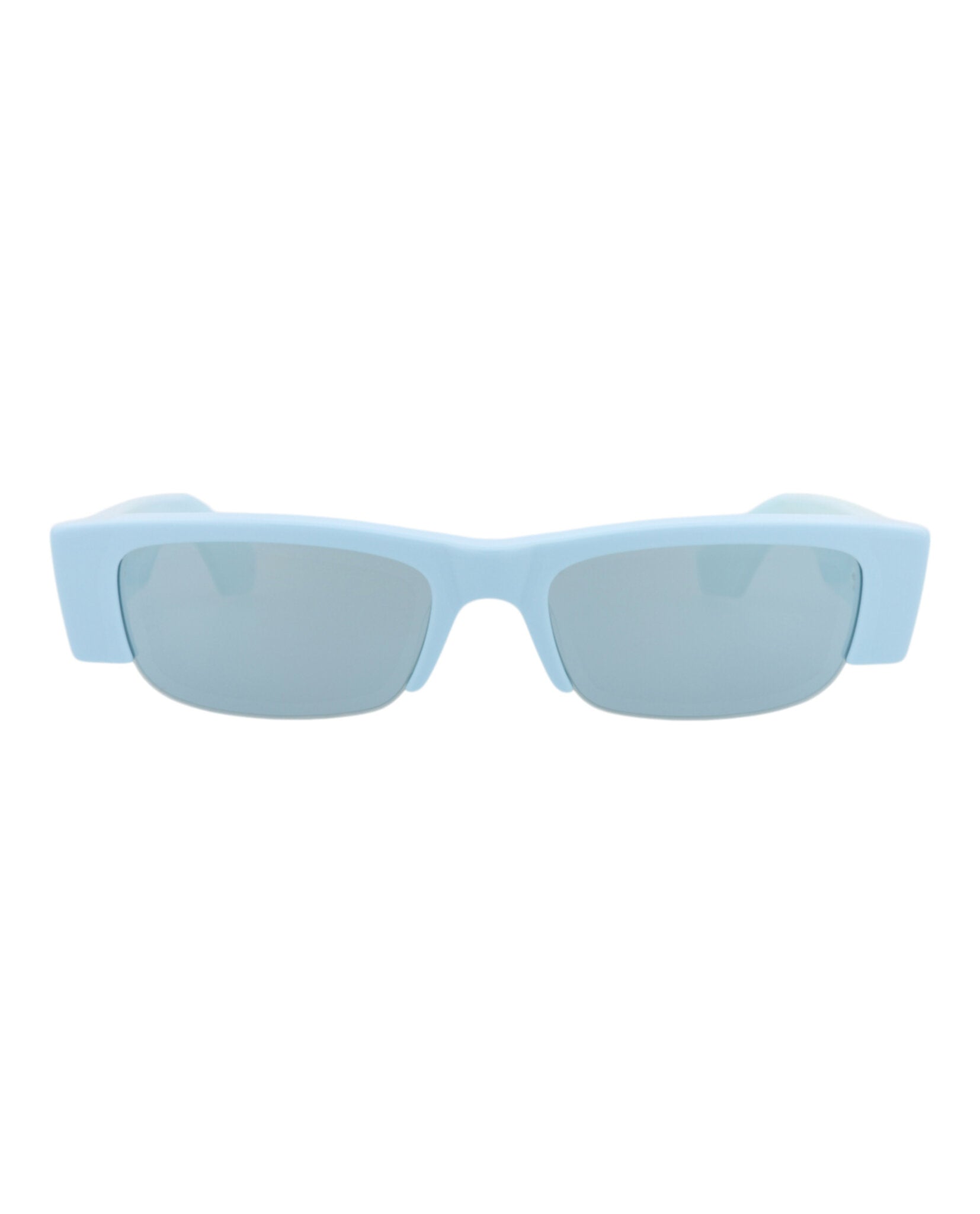 Alexander McQueen Womens Square/Rectangle Light Blue Light Blue Light Blue Fashion Designer Eyewear