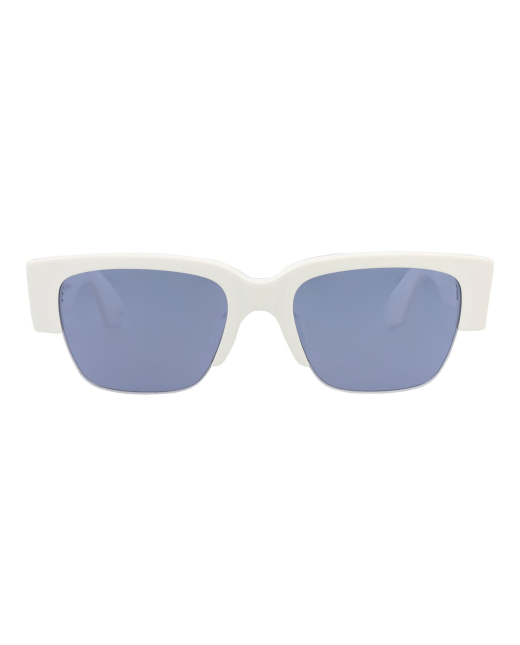 Alexander McQueen Unisex Square/Rectangle White White Blue Fashion Designer Eyewear