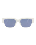Alexander McQueen Unisex Square/Rectangle White White Blue Fashion Designer Eyewear