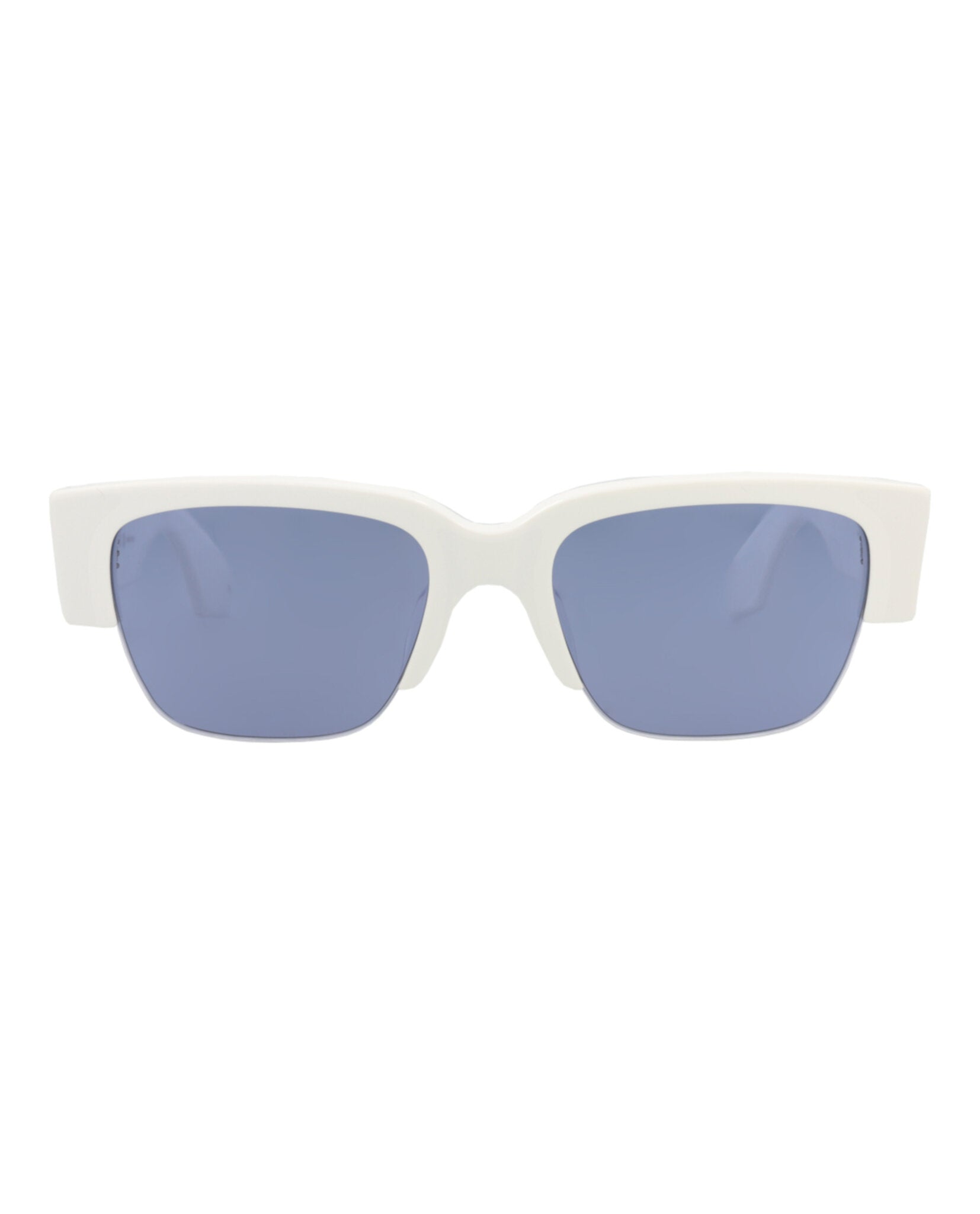 Alexander McQueen Unisex Square/Rectangle White White Blue Fashion Designer Eyewear