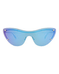Alexander McQueen Womens Cat Eye Silver Silver Blue Fashion Designer Eyewear